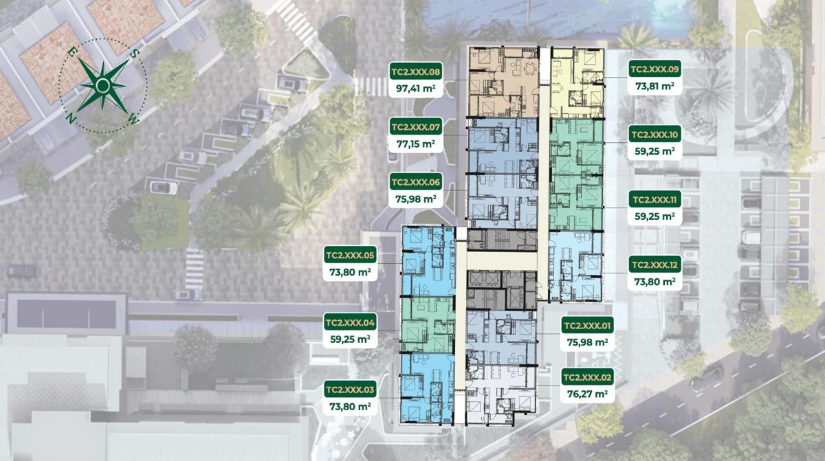 Mặt bằng Trellia Cove T2